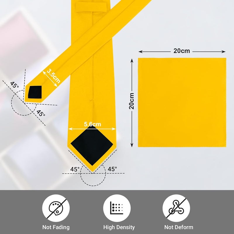 Junmaxroad Store Boys Tie Pocket Square Set Suitable for Teenagers Weddings School Graduation Ceremony Comes with Gift Box - Image 4